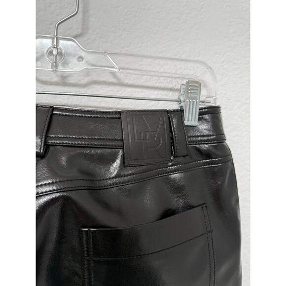 LVIR High Waist Faux Leather Pants Trousers Straight Leg Black Size Large - Picture 6 of 6